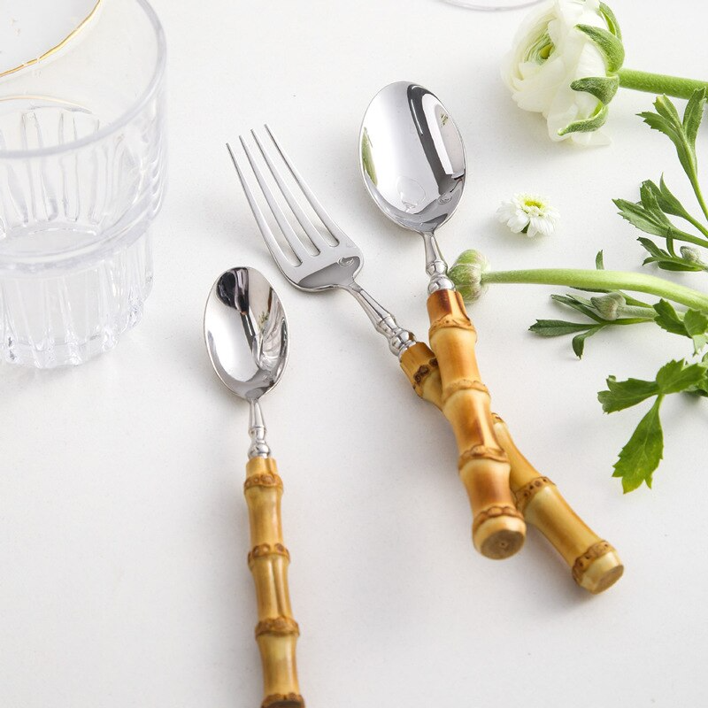  Arashiyama Natural Bamboo Stainless Steel Cutlery Set-5