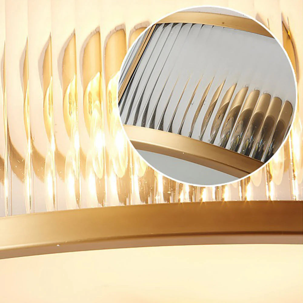 Round Glass Ceiling Light, Modern Gold Cluster Flush Mount
