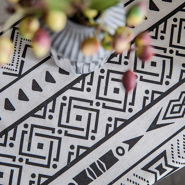 Geometric Tassel Curtain Semi Blackout Drapes in Cotton Blend