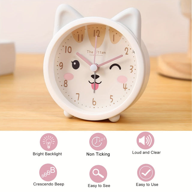 QuietGlow Silent Alarm Clock with Night Light for Sleep