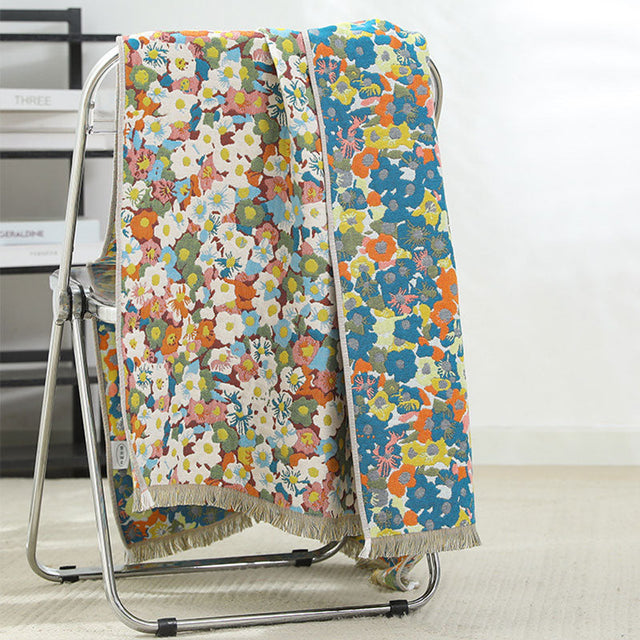 Painting Style Flower Reversible Bath Towel-3