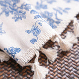 Retro Orchid Tassel Cotton Linen Light Filtering Curtain