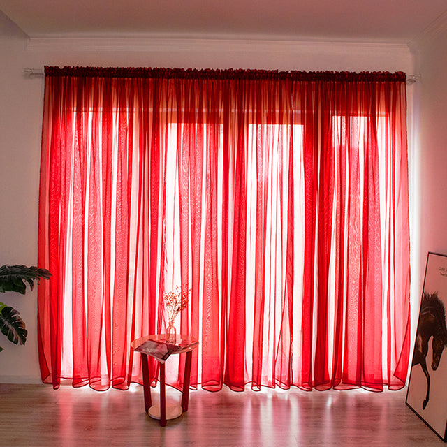Solid Voile Window Curtain - Lightweight Polyester Design