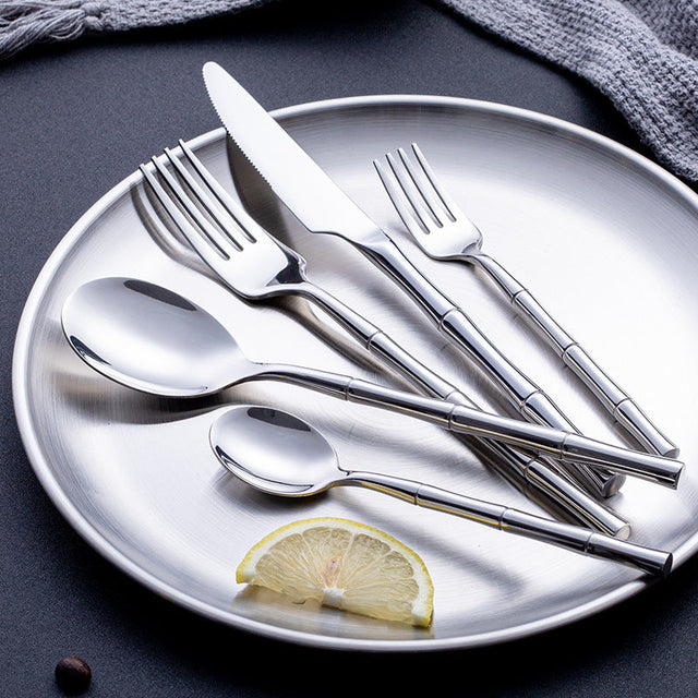  Aldomara Bamboo Gold/Silver Cutlery Set-1
