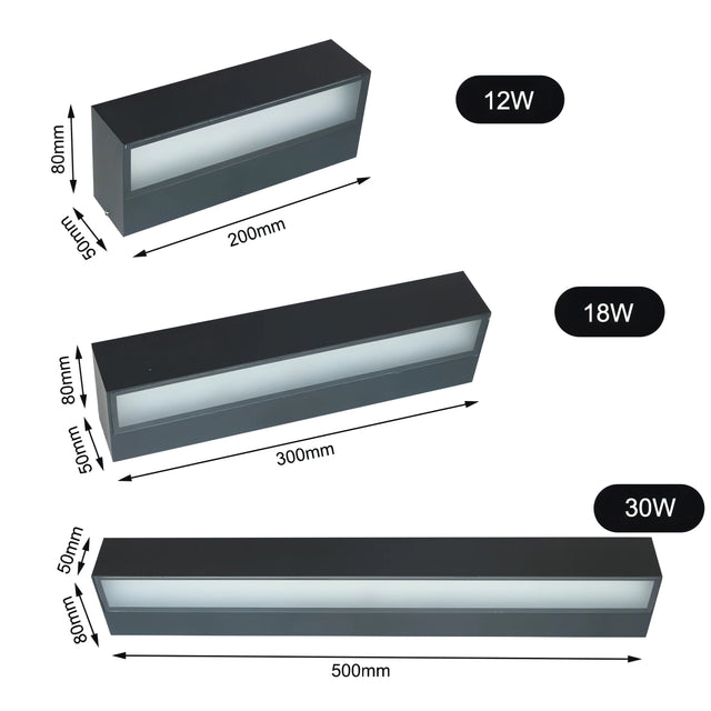 Zyaire - Modern Outdoor Wall Light Bar IP65 Aluminum Design