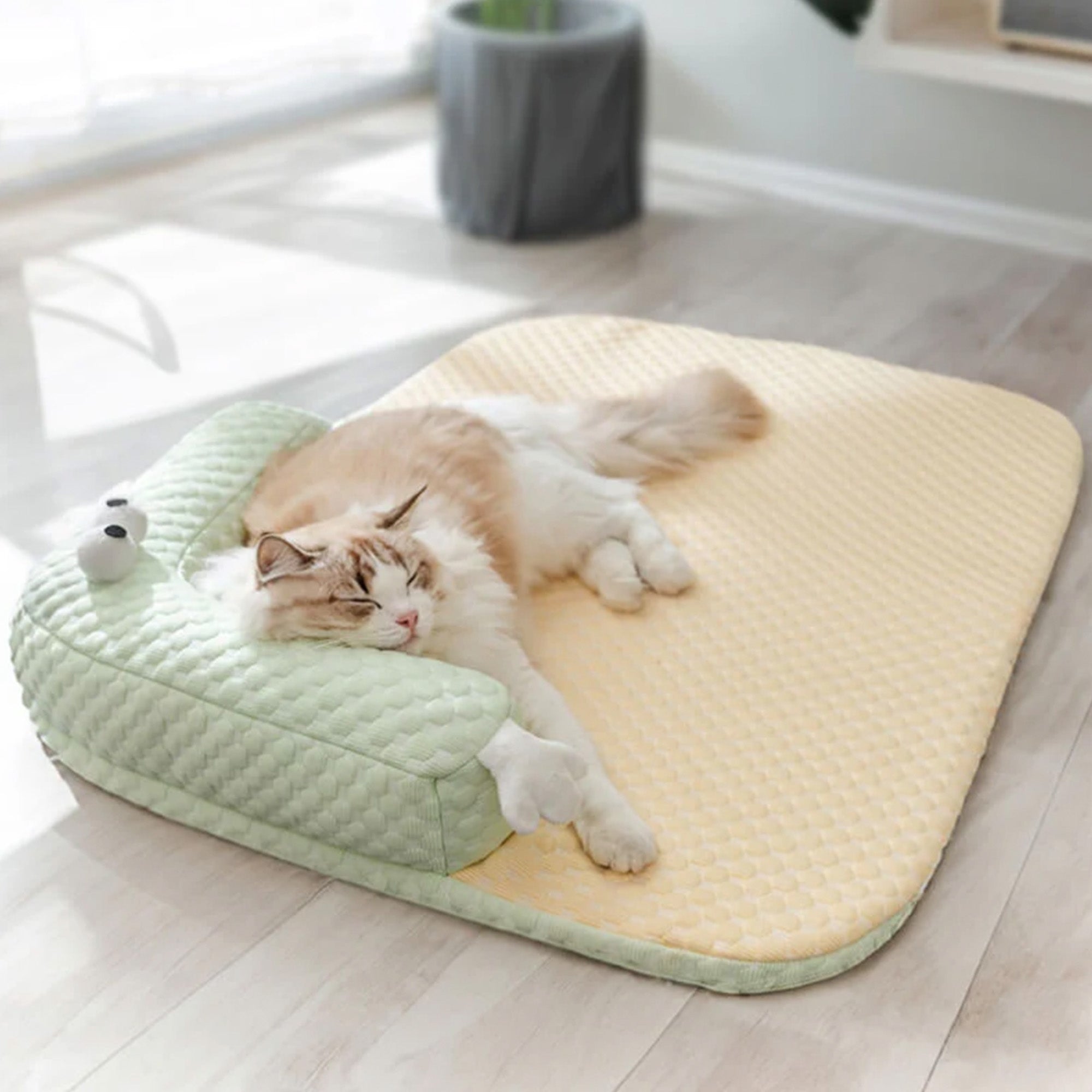 Cooling Pet Bed with Neck Guard Breathable Supportive Washable