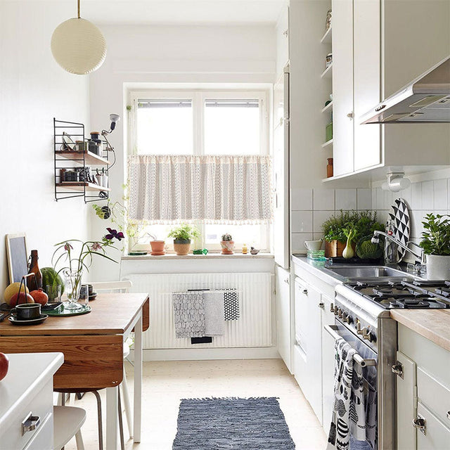 Lace Taseel Hollow-Out Tier Curtain in Cotton Linen Material