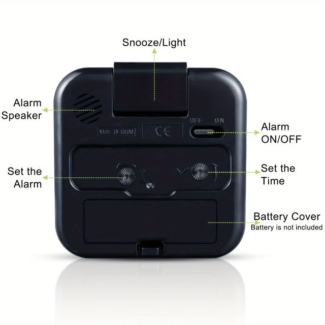 Timeless Journey Classic Square Travel Alarm Clock Snooze