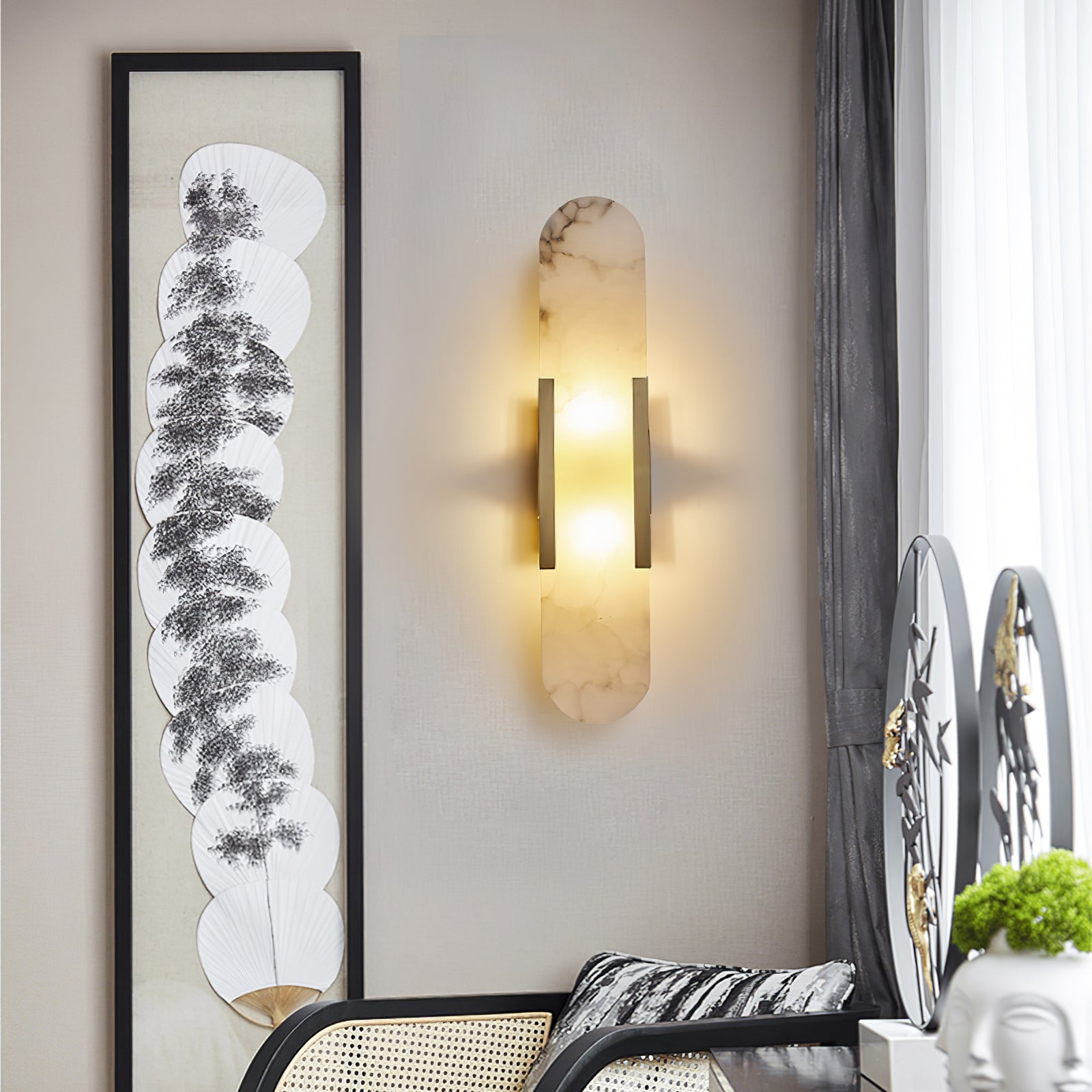 Modern Marble Bedside Sconce Light - Elegant Wall Fixture