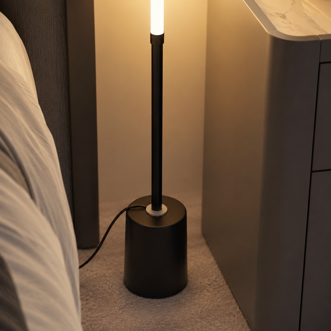 Dexter - Dimmable LED Floor Lamp, Sleek Modern Standing Light, Black or White