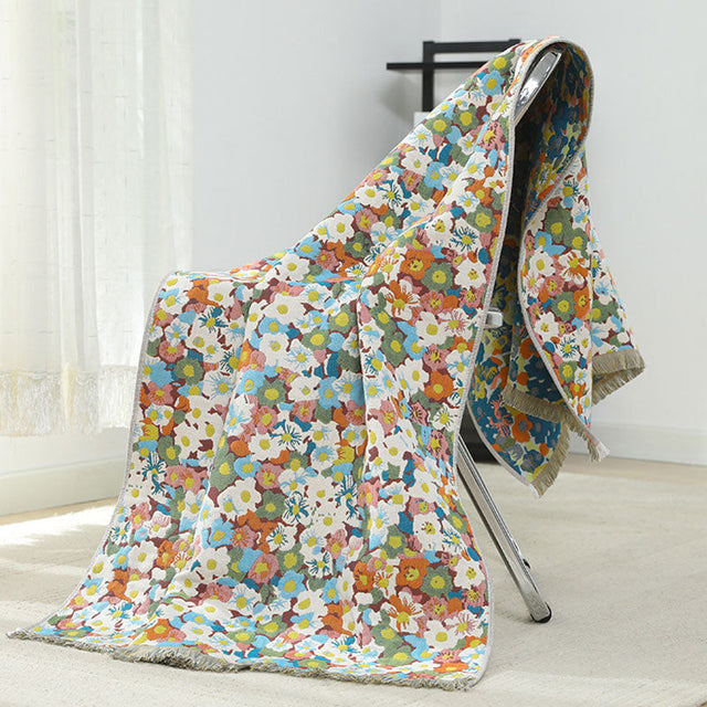 Painting Style Flower Reversible Bath Towel-4