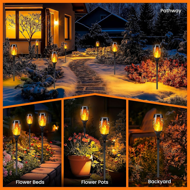 Solar Flickering Flame pathway Garden Lights