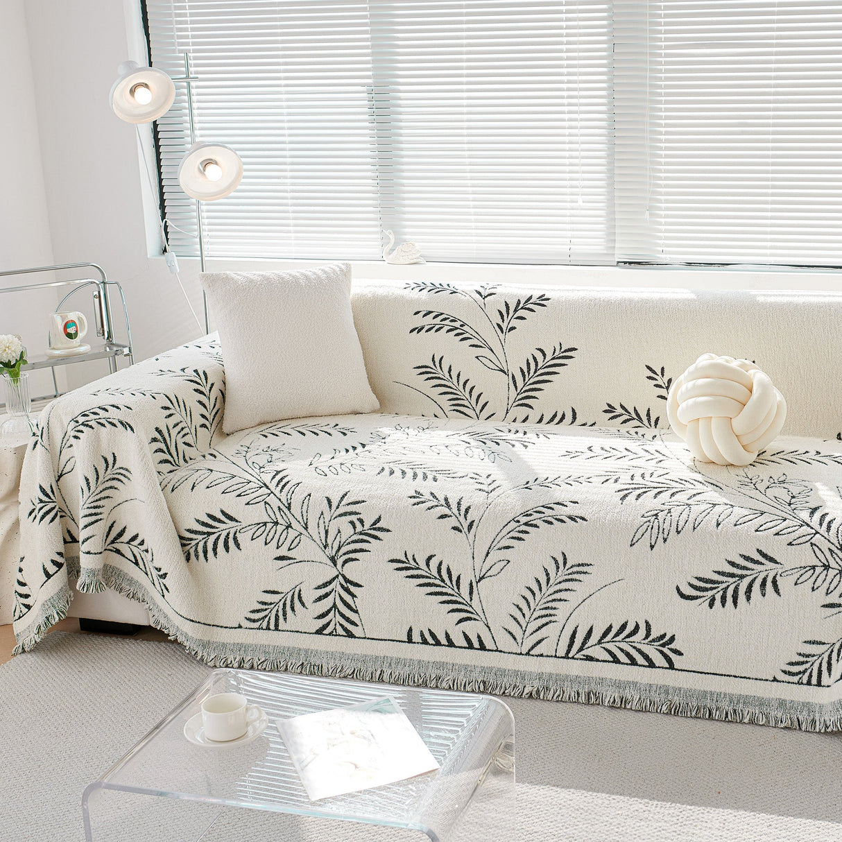 Cozy Winter Botanicals Sofa Cover - Modern, Stylish & Durable Sofa Protection