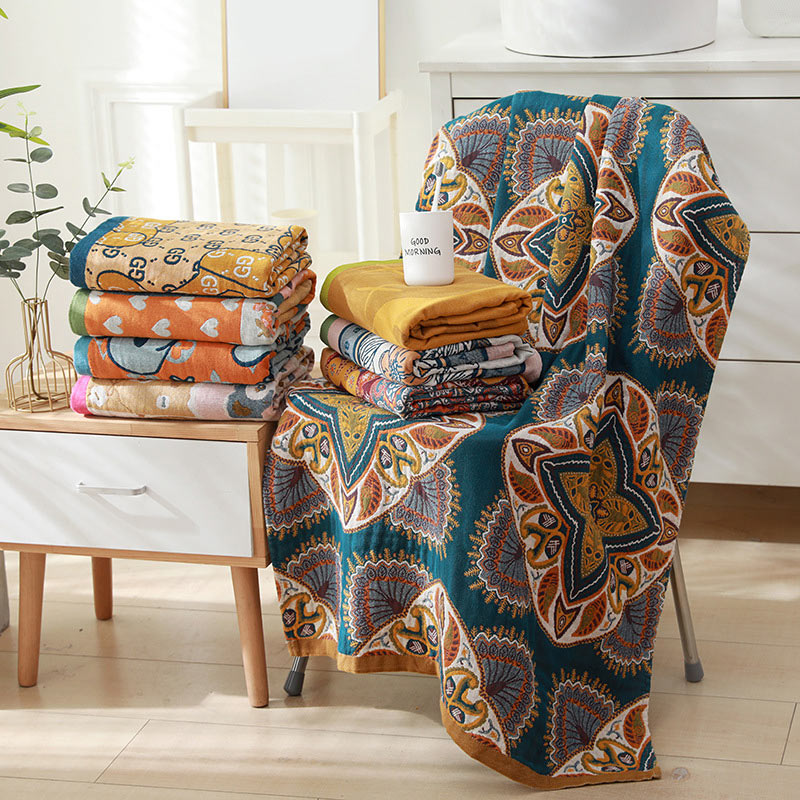 Ownkoti Flower Soft Towel Double-Side Beach Towel-1