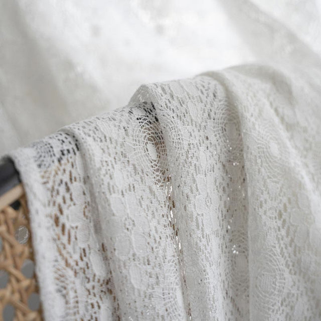 Jacquard Flower Hollow-Out Polyester Curtain