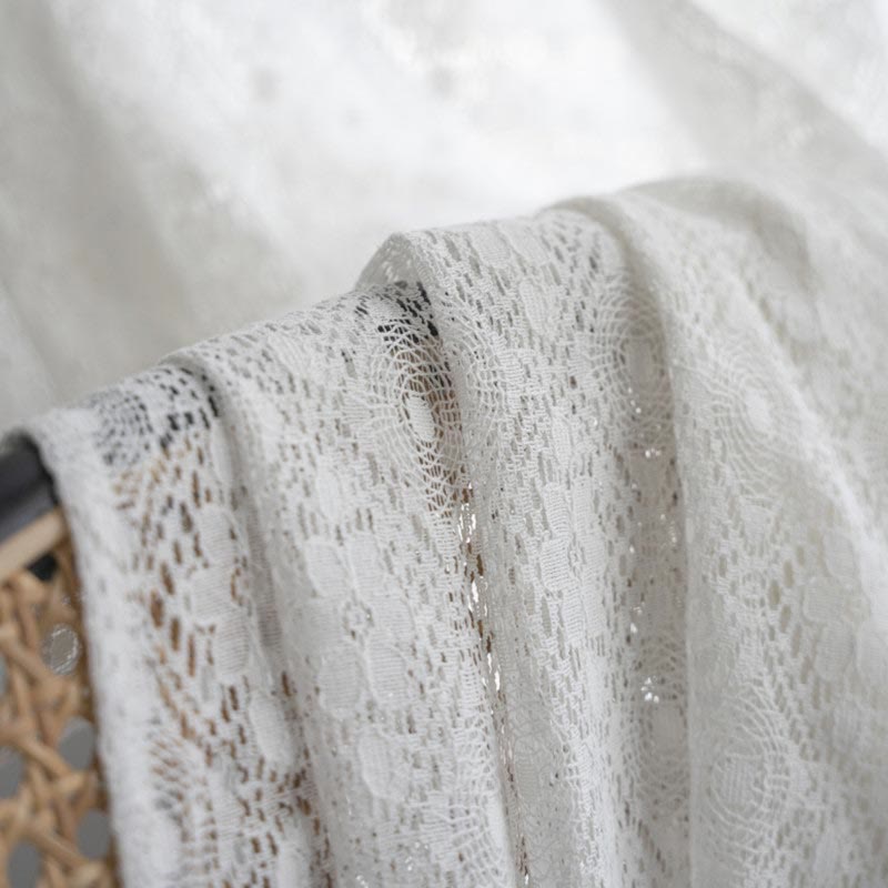 Jacquard Flower Hollow-Out Polyester Curtain