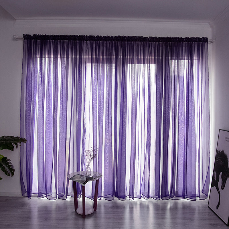 Solid Voile Window Curtain - Lightweight Polyester Design