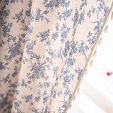 Retro Orchid Tassel Cotton Linen Light Filtering Curtain