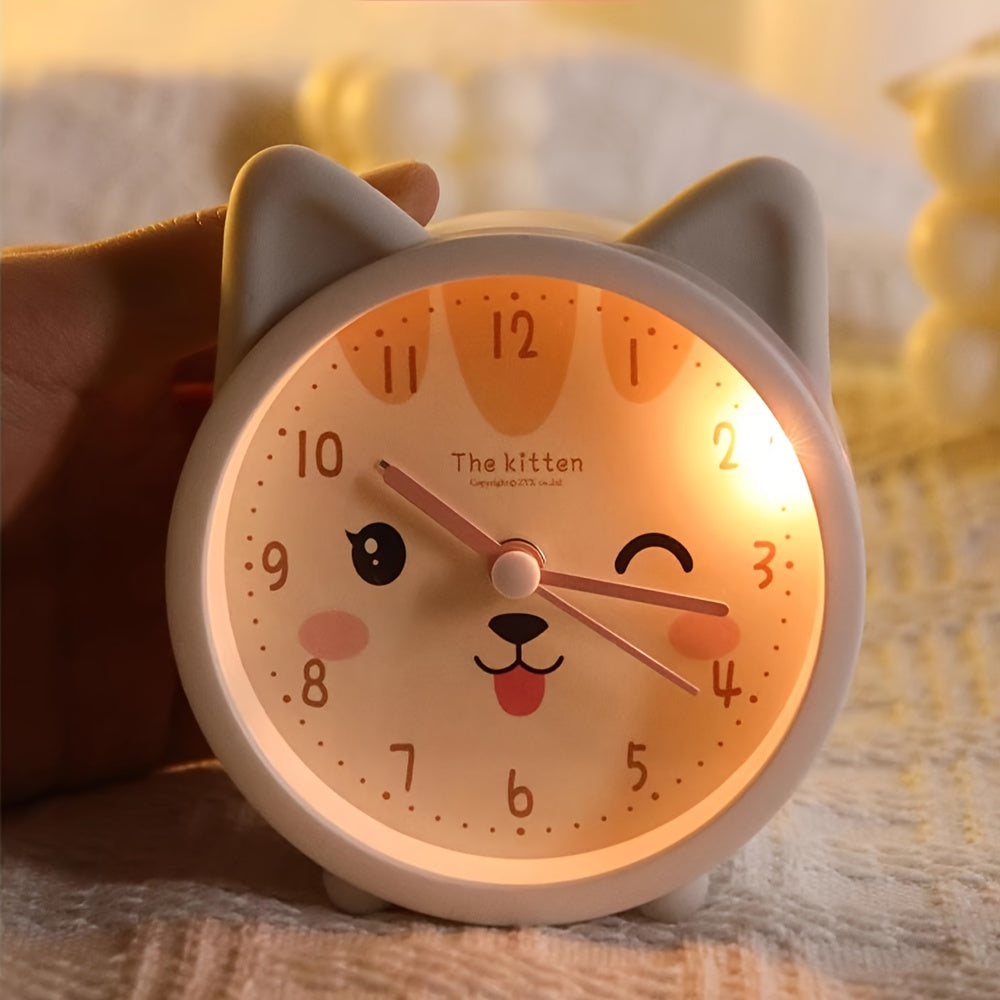 QuietGlow Silent Alarm Clock with Night Light for Sleep