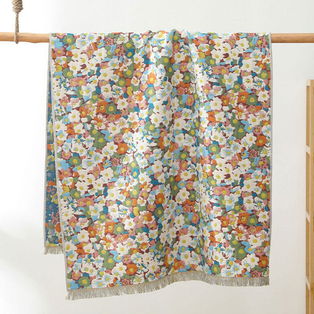 Painting Style Flower Reversible Bath Towel-2