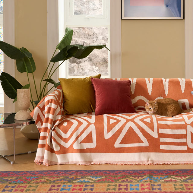 Geometric Boho Style Sofa Cover - Modern, Stylish & Durable Sofa Protection