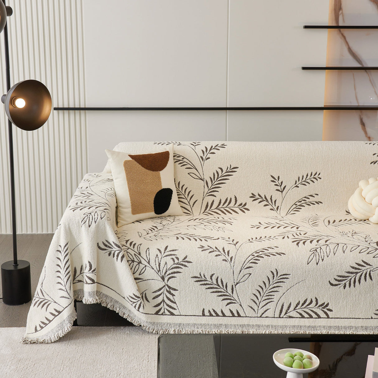 Cozy Winter Botanicals Sofa Cover - Modern, Stylish & Durable Sofa Protection