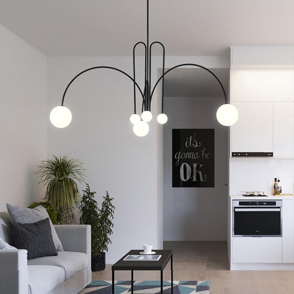 Art Deco Glass Ball Chandelier 12