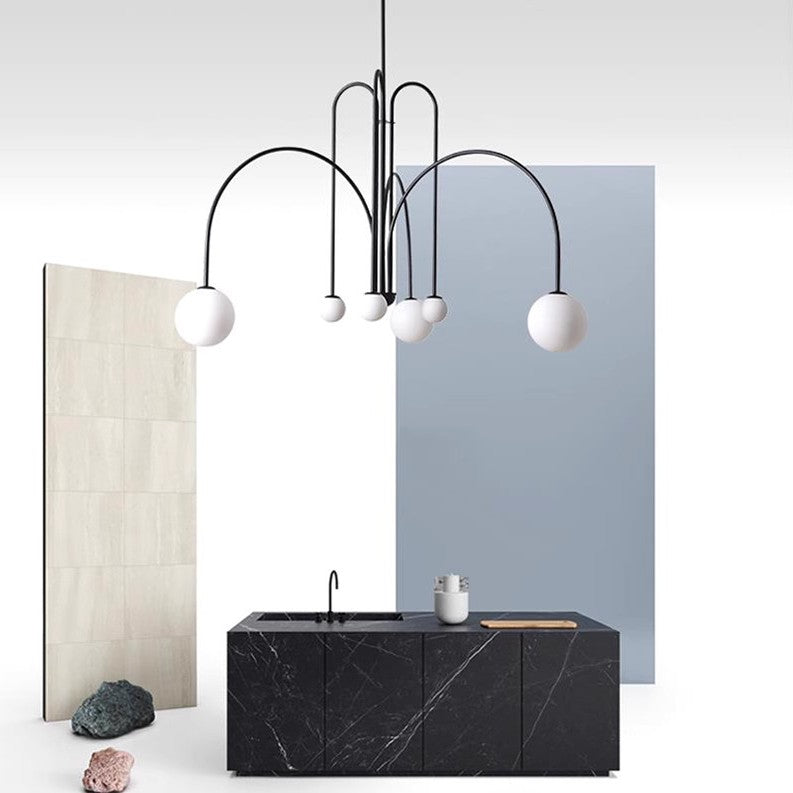 Art Deco Glass Ball Chandelier 6