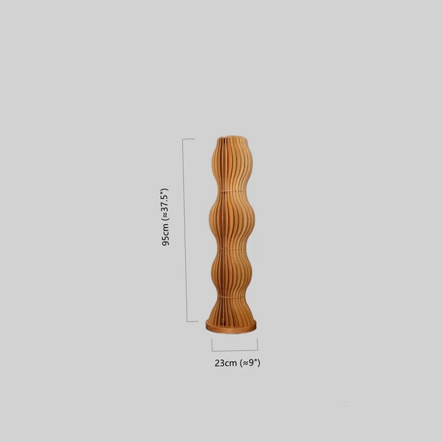 Nordic Wood Floor Lamp Wooden Cylindrical Living Room-4