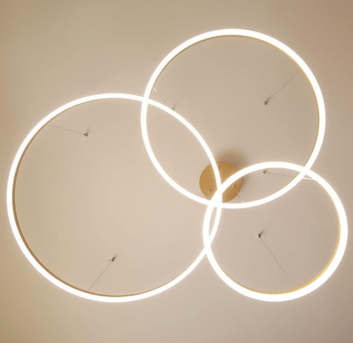 Coterie LED Ring Minimalist Chandelier, Modern Gold Circle Pendant Light