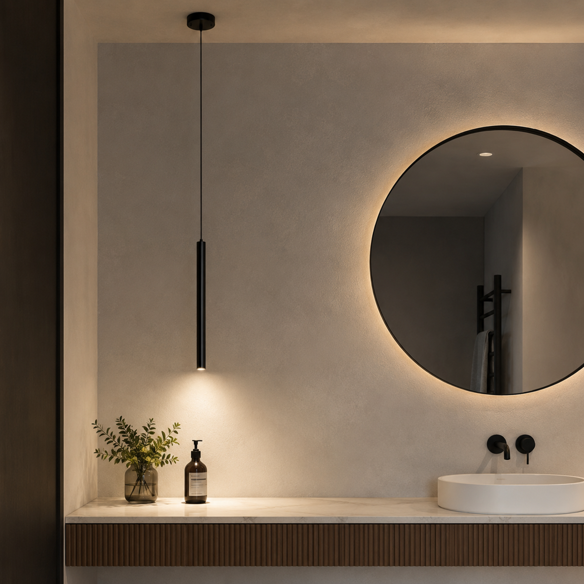 Black Cylinder Pendant Light, Nordic LED Ceiling Lamp for Kitchen Island & Dining Table