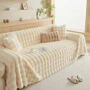 Winter Fluffy Plush Sofa Cover