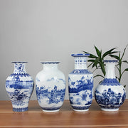 Classic Chinese Blue and White Ceramic Vase with Antique Design