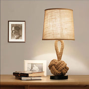 Hemp Rope Linen Table Lamp with Rustic Style Shade