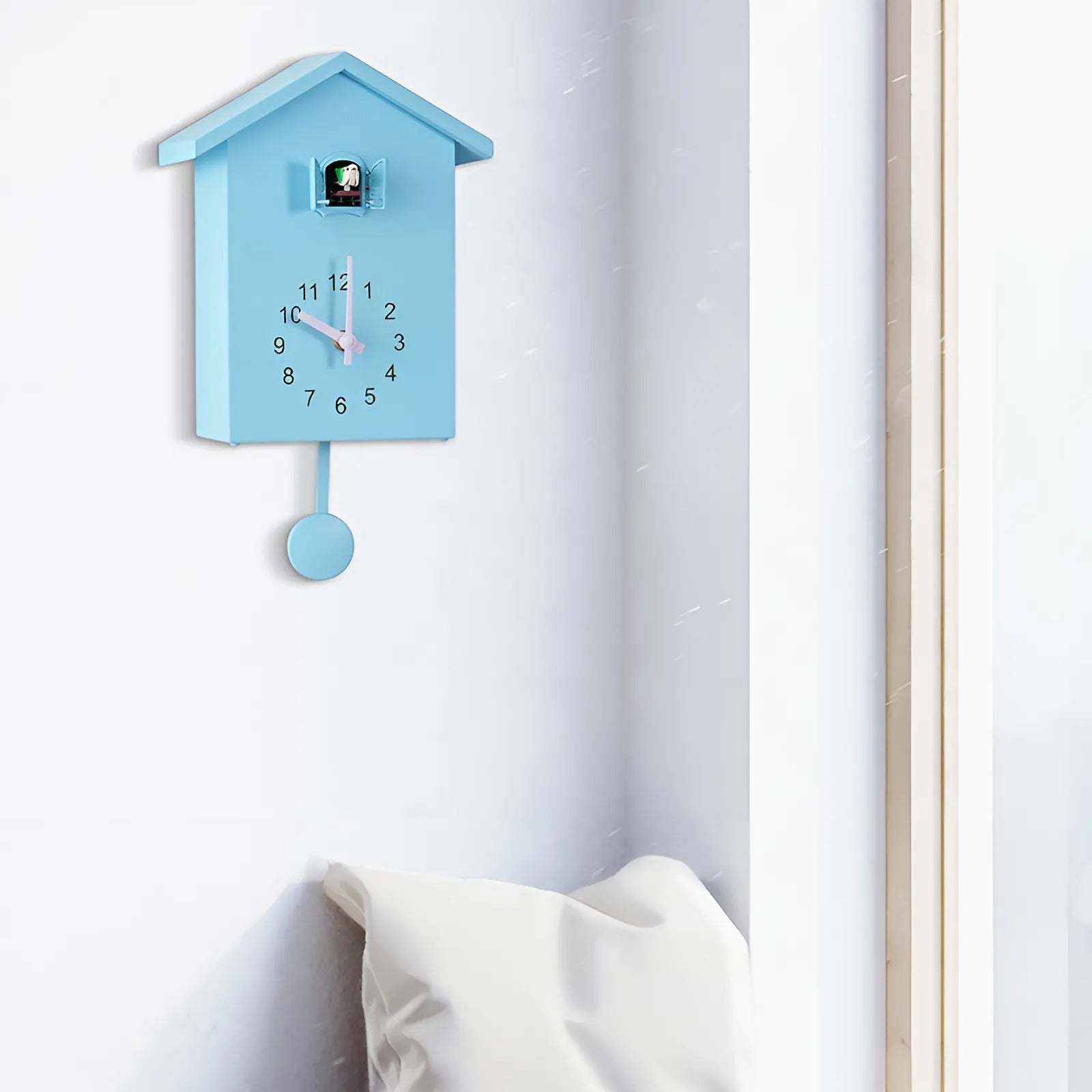 Modern Cuckoo Quartz Wall Clock with Minimalist Design