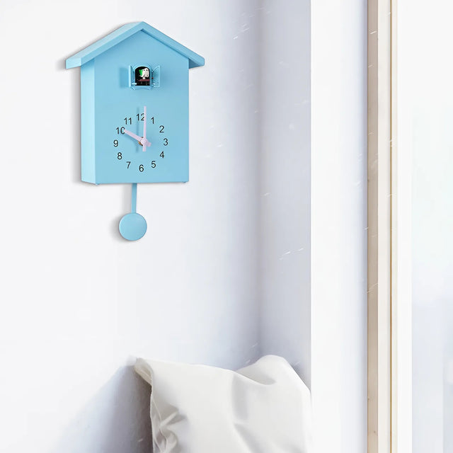 Modern Cuckoo Quartz Wall Clock with Minimalist Design