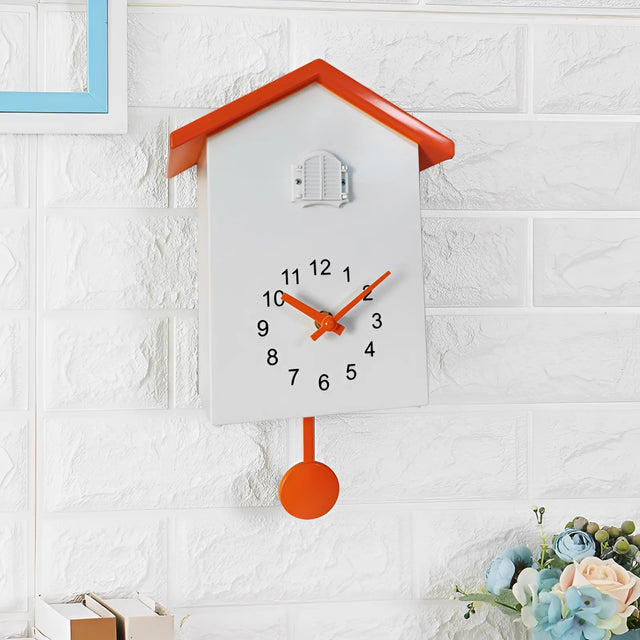 Modern Cuckoo Quartz Wall Clock with Minimalist Design
