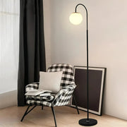 Ball Lampshade LED Floor Lamp with Modern Metal Frame