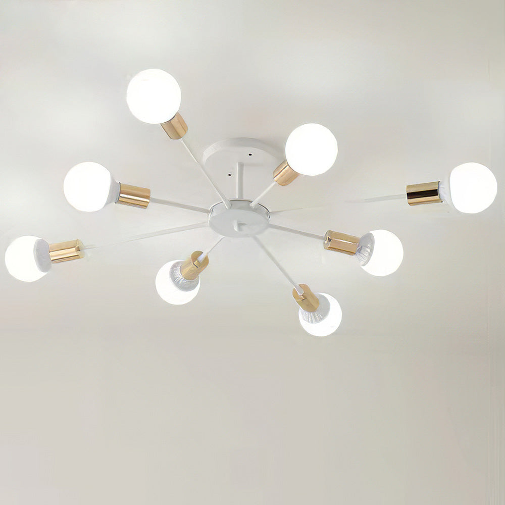 Black Simple Iron Multi-Head Chandelier For Bedroom 12