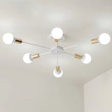 Black Simple Iron Multi-Head Chandelier For Bedroom 9