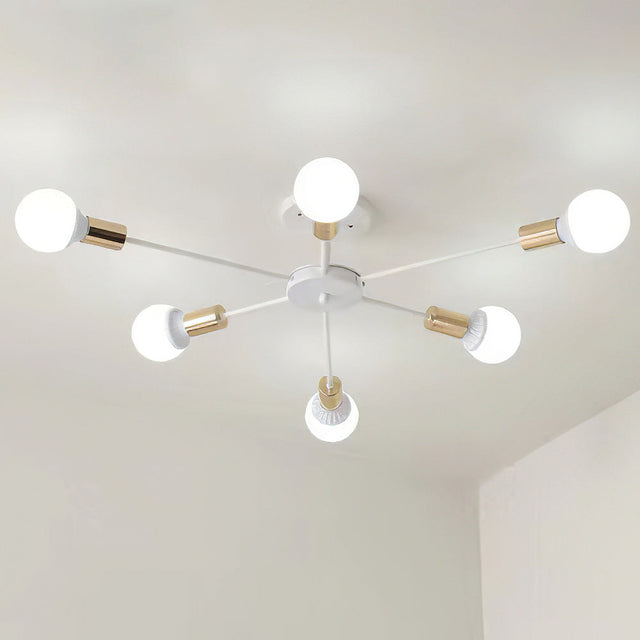 Black Simple Iron Multi-Head Chandelier For Bedroom 9