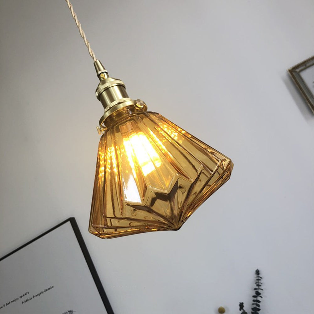 Brass Glass Ceiling Pendant Lights For Kitchen 1