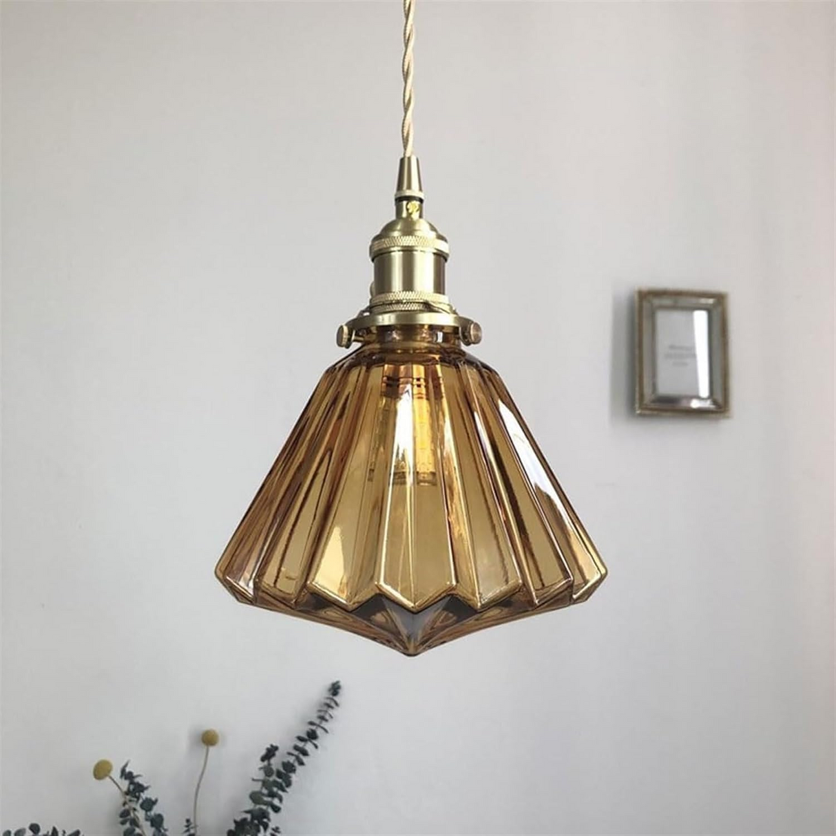 Brass Glass Ceiling Pendant Lights For Kitchen 2