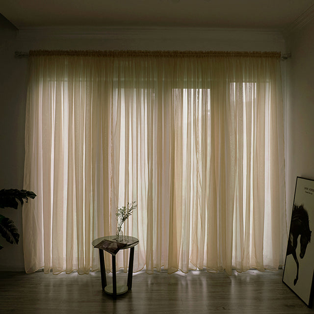 Solid Voile Window Curtain - Lightweight Polyester Design