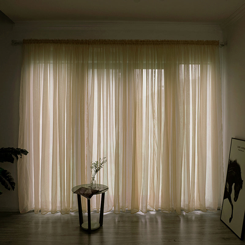 Solid Voile Window Curtain - Lightweight Polyester Design