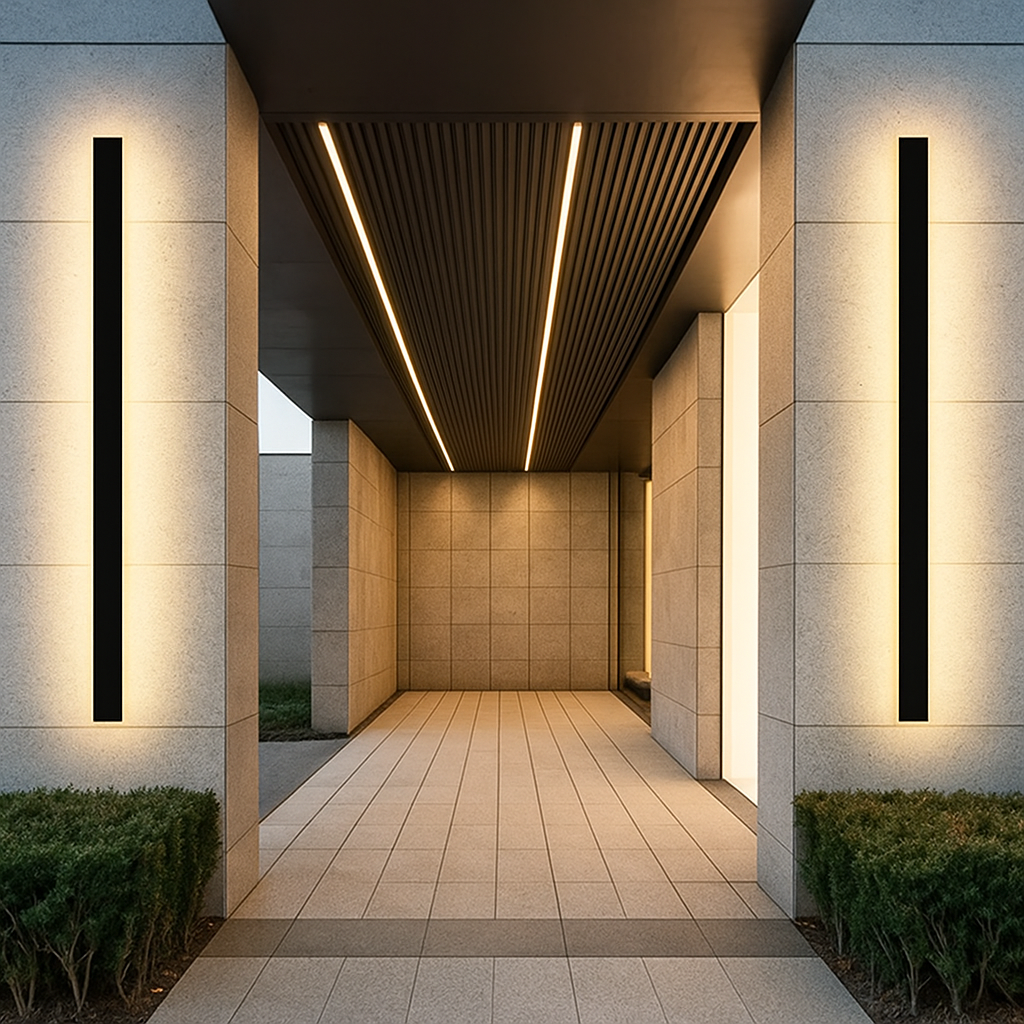 Linear Black Minimalist Led Outdoor Wall Light Dimmable IP65