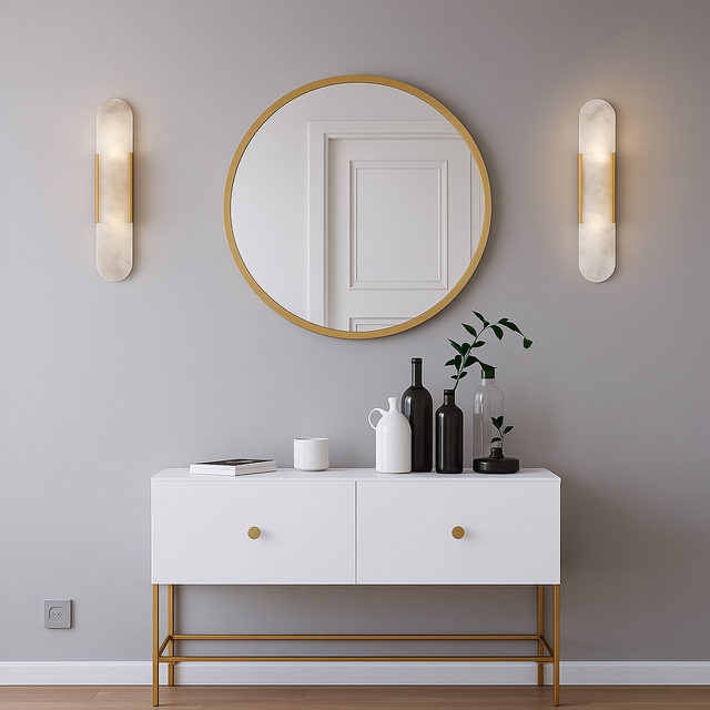 Modern Marble Bedside Sconce Light - Elegant Wall Fixture