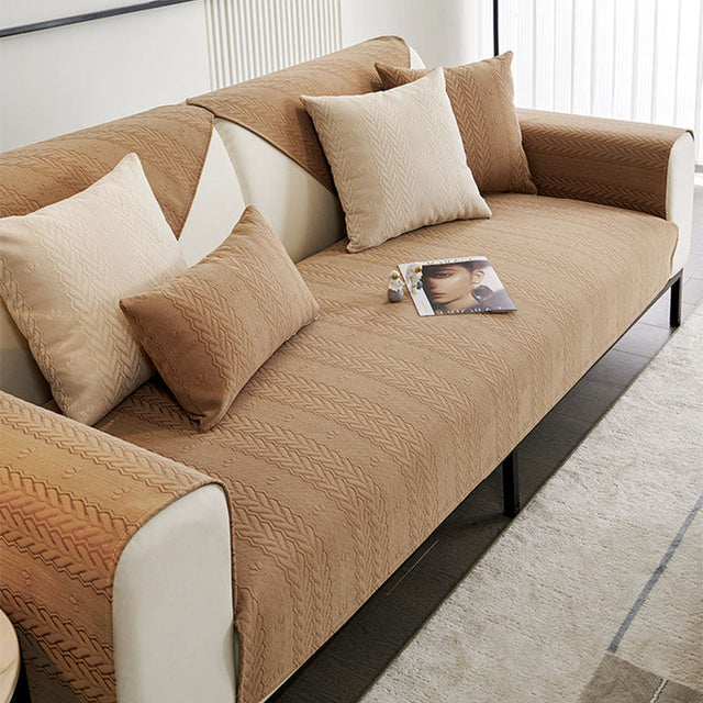 Chenille Wheat Ear Printed Breathable Non-slip Couch Cover