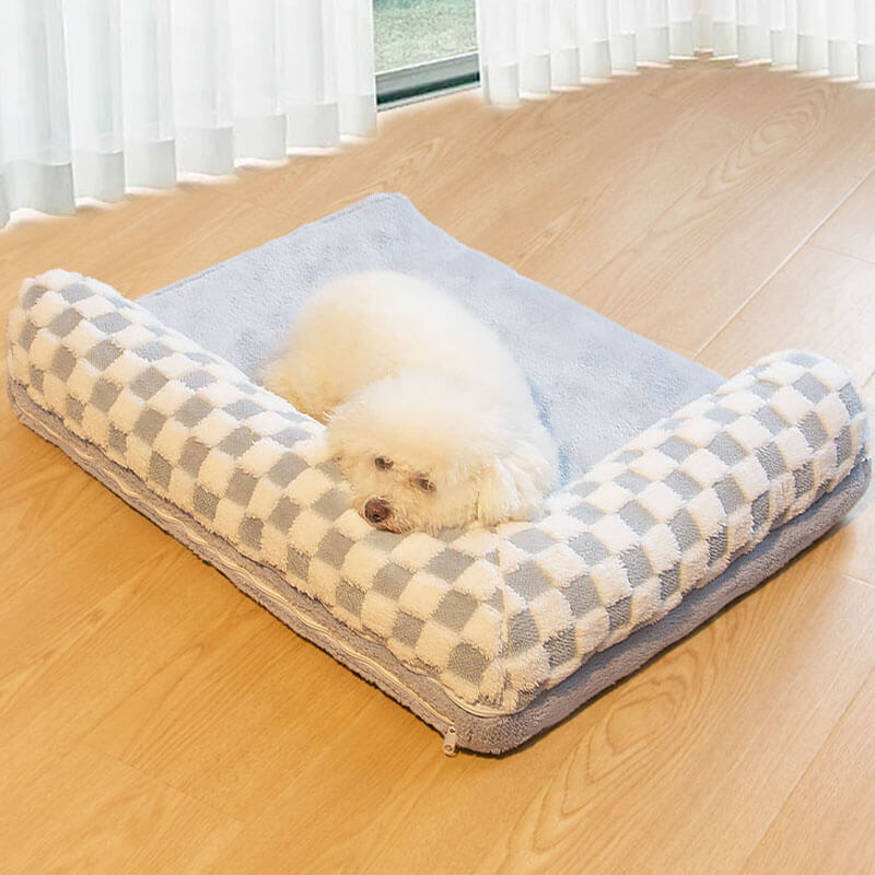 Soft Plush Dog Bed Cozy Supportive Easy to Clean
