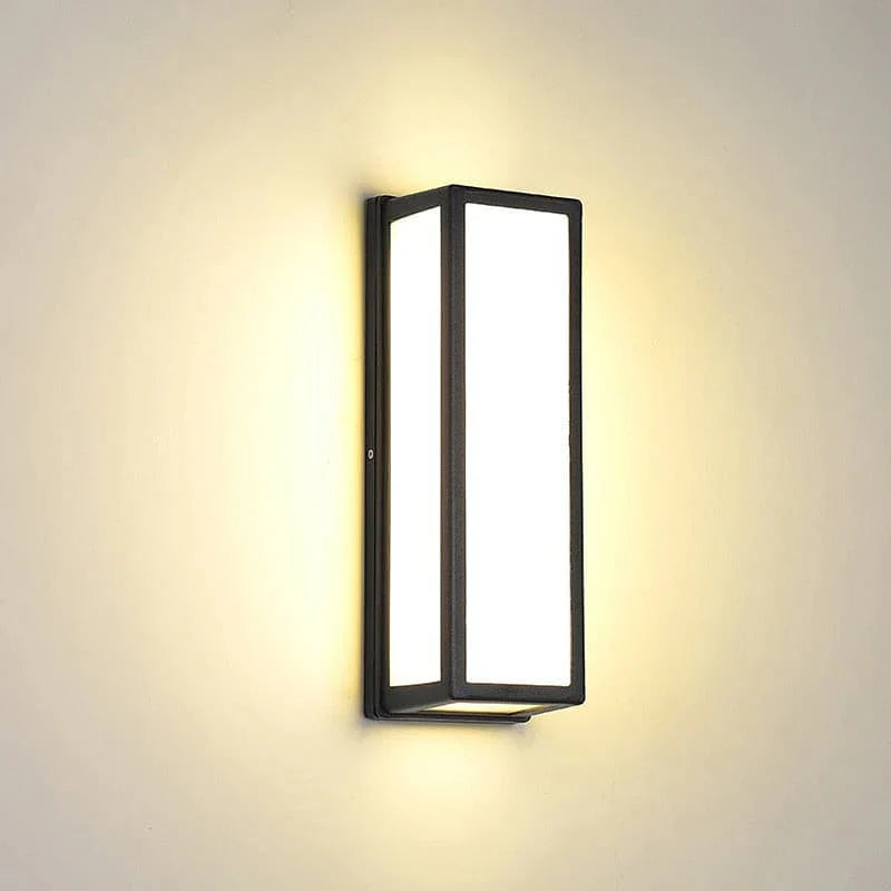Amabelle - Rectangular Outdoor Wall Light, Waterproof LED Garden Lamp with Sensor